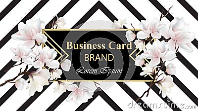 Business Luxury card Vector. Modern Abstract design with floral decor. Place for texts Vector Illustration