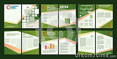 Business magazine. Brochure pages layout presentation frame boxes report paper idea notes for meeting organize boards Vector Illustration