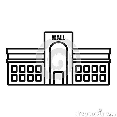 Business mall icon, outline style Vector Illustration