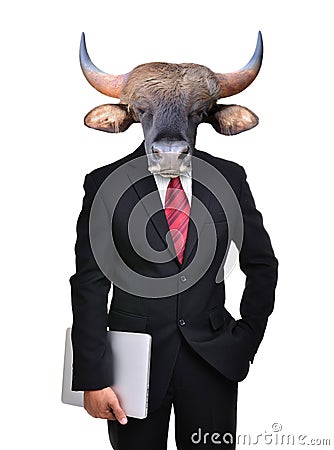 Business man with animal head isolated Stock Photo