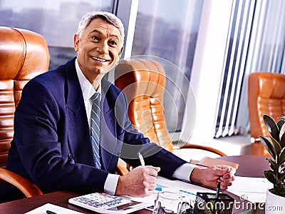 Business man boss at office. Stock Photo