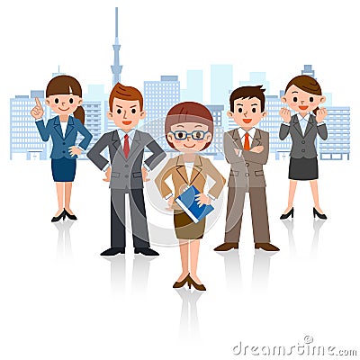 Business Man and Business Woman Vector Illustration
