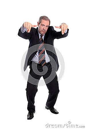 Business man cheering Stock Photo