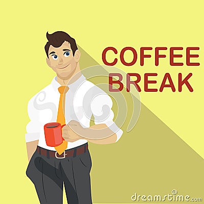 Business man coffee break Vector Illustration