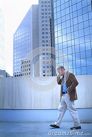 Business man communicating Stock Photo