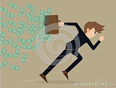 Business man competitive with business Vector Illustration