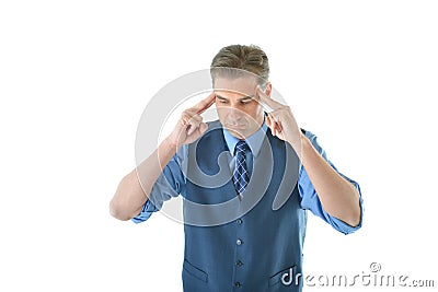 Business man concentrating Stock Photo