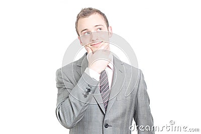 Business man contemplating Stock Photo