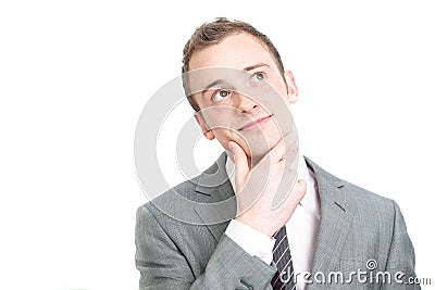 Business man contemplating Stock Photo