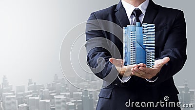 Business man create design modern building Stock Photo