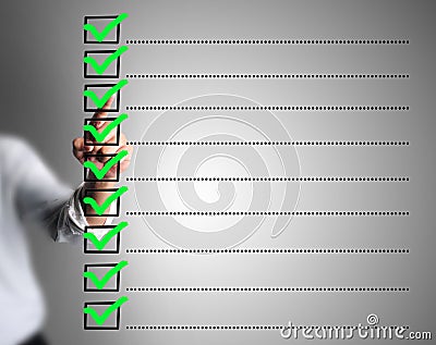 Business man designed checklist Stock Photo