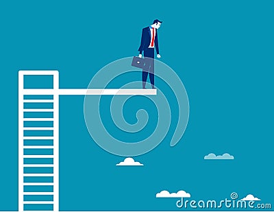 Business Man On Diving Board. Concept business vector Vector Illustration