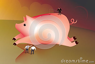 Business man fishing for money Stock Photo