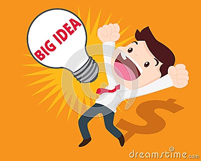 Business man get big idea Vector Illustration