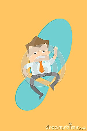 Business man get competitor attack Vector Illustration