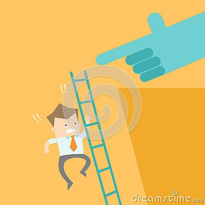 Business man get competitor attack Vector Illustration