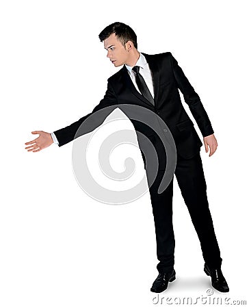 Business man give hand Stock Photo