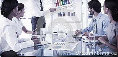 Business man giving a presentation Stock Photo