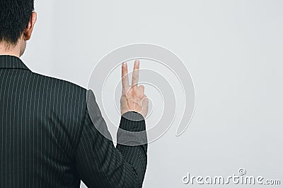 Business man hand show number 2 Stock Photo