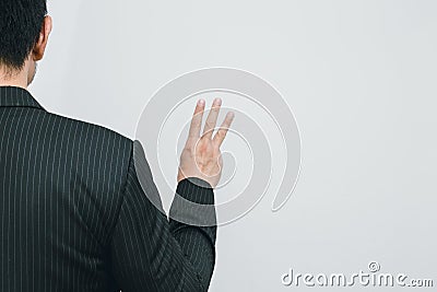 Business man hand show number 3 Stock Photo