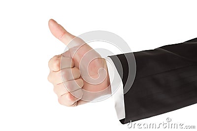 Business man hand thumbs up Stock Photo