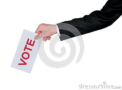 Business man hand vote Stock Photo