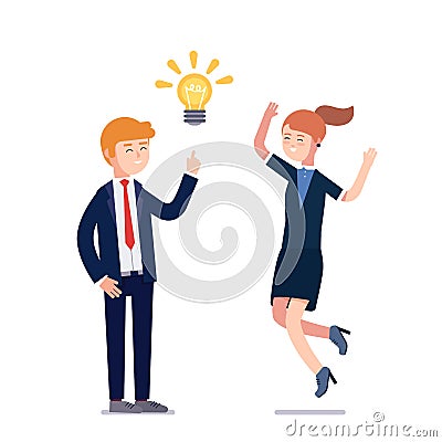 Business man having new problem solution idea Vector Illustration