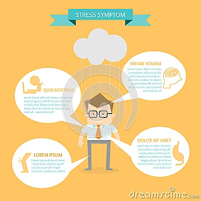 Business man on health stress symptom Vector Illustration