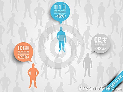 Business man infographic optio three 5 orange Vector Illustration