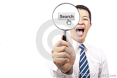 Business man and internet search Stock Photo