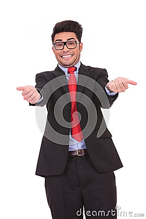 Business man making a funny face Stock Photo