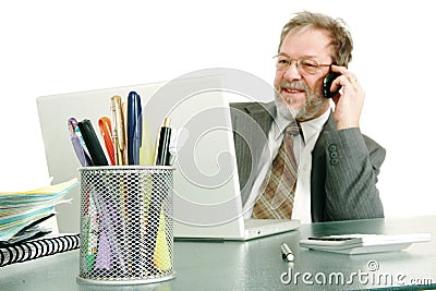 Business man on phone Stock Photo