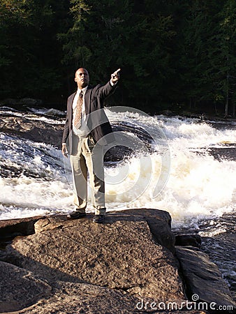 Business man pointing2 Stock Photo