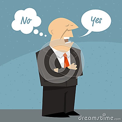 Business man or politician telling a lie Vector Illustration