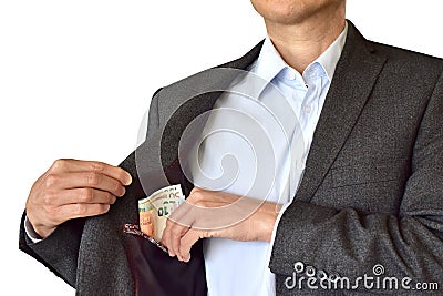 Cashback money bribing corrupt plugging bill euro Stock Photo