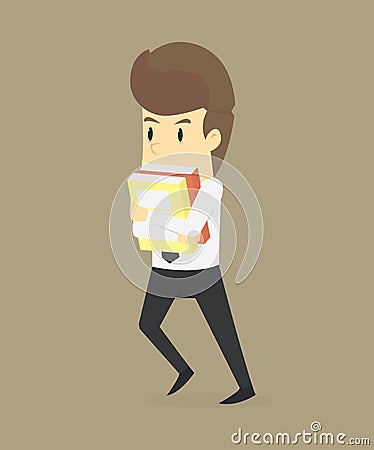 A Business Man Rushed To Work Vector Illustration