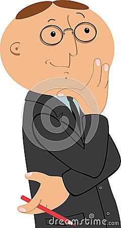 Business man satisfied with a good idea Vector Illustration