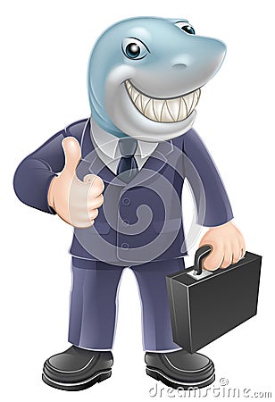 Business man shark Vector Illustration