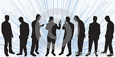 Business man silhoutettes Stock Photo