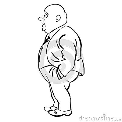 Business man standing with hand in his pockets Vector Illustration