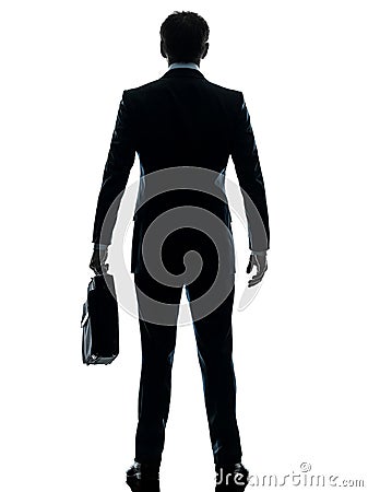 Business Man Standing Rear View Silhouette Royalty Free Stock Photo ...