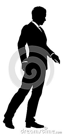 Business Man In Suit Silhouette Person Vector Illustration