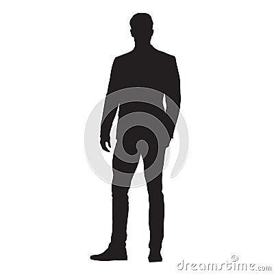 Business man standing, isolated vector silhouette Vector Illustration