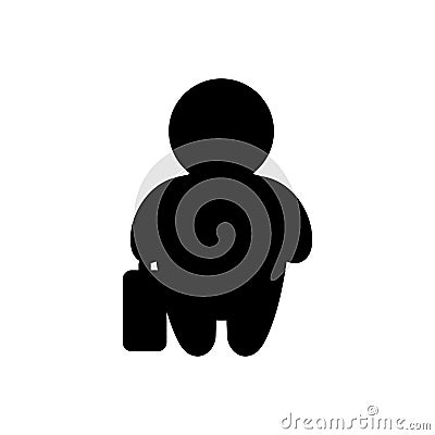 Business man with suitcase icon Vector Illustration