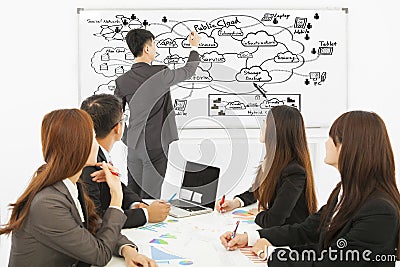 Business man training about cloud computing structure Stock Photo