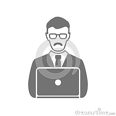 Business man vector icon symbol, office, communication Vector Illustration