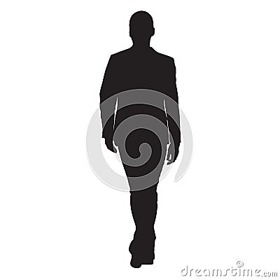 Business man walking forward, front view Vector Illustration