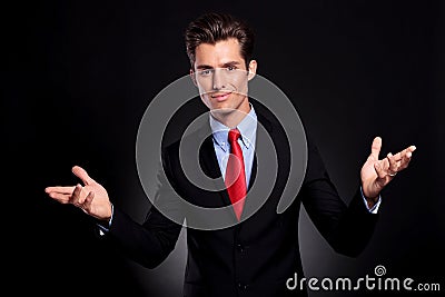 Business man welcoming Stock Photo