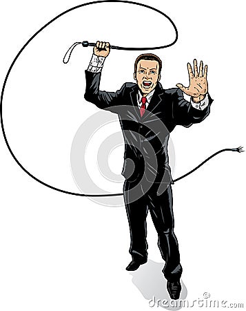 Business man with whip Vector Illustration