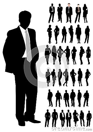 Business man and woman Vector Illustration